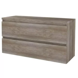 Badkamermeubel voor waskom - Basic line 46 - 120 cm - Donker eiken - Greeploos