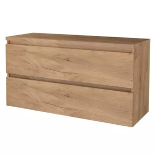 Badkamermeubel voor waskom - Basic line 46 - 120 cm - Warm eiken - Greeploos