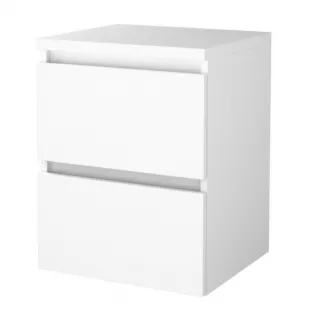 Badkamermeubel voor waskom - Basic line 46 - 50 cm - Glans wit - Greeploos
