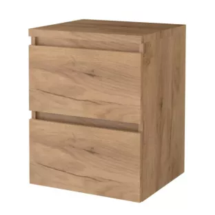 Badkamermeubel voor waskom - Basic line 46 - 50 cm - Warm eiken - Greeploos