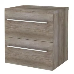 Badkamermeubel voor waskom - Basic line 46 - 60 cm - Donker eiken - Chrome grepen