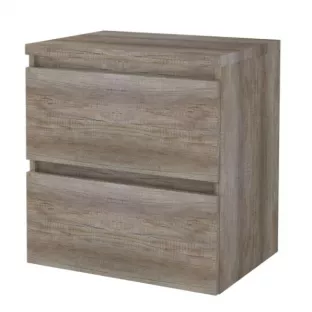 Badkamermeubel voor waskom - Basic line 46 - 60 cm - Donker eiken - Greeploos