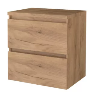 Badkamermeubel voor waskom - Basic line 46 - 60 cm - Warm eiken - Greeploos