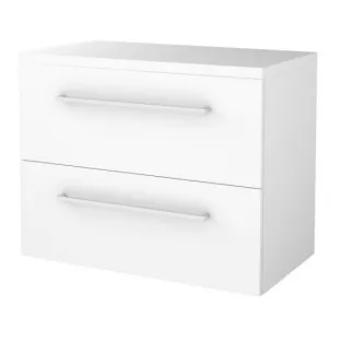 Badkamermeubel voor waskom - Basic line 46 - 80 cm - Glans wit - Chrome grepen