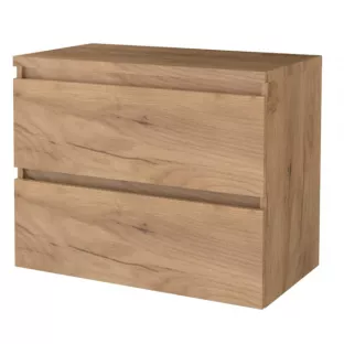 Badkamermeubel voor waskom - Basic line 46 - 80 cm - Warm eiken - Greeploos