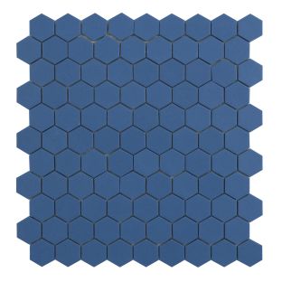 Mozaiek tegels By Goof mozaiek hexagon marine blue 3,5x3,5cm 5 mm dik