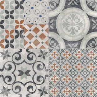 Vloer en wandtegel - Tilorex Villanova Multi even Zacht glanzend - 40x40 cm -  Keramisch - 8 mm dik - VTX61052