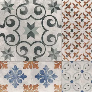 Vloer en wandtegel - Tilorex Villanova Multi star Zacht glanzend - 40x40 cm -  Keramisch - 8 mm dik - VTX61051