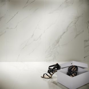 Vloer en wandtegel - Tilorex Calacatta marmer white Polished - 60x120 cm - Gerectificeerd - Keramisch - 8 mm dik - VTX60282