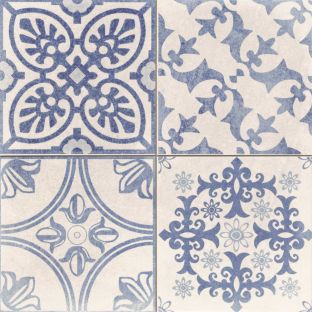 Vloertegel en wandtegel - Skyros Blanco decor 44,2x44,2 - 9 mm dik