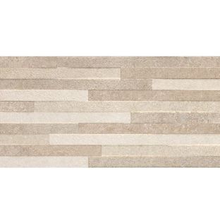 Wandtegel - Pierre Taupe Decor - 30x60 cm - gerectificeerd - 10mm dik