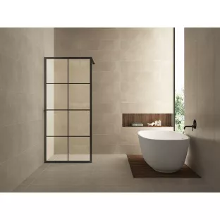 Wiesbaden inloopdouche Maaz - 120x200 cm - Mat zwart rooster - 10 mm dik veiligheidsglas -NANO coating