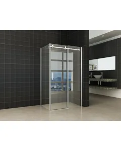 Douchecabine - douchedeur + zijwand - 120 x 90 x 200 cm - Chroom - 8mm dik veiligheidsglas - NANO coating