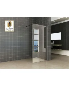 Wiesbaden inloopdouche - 120x200 cm - 10 mm dik safety glass - NANO coating - Zwart profiel