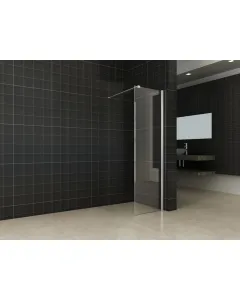 Wiesbaden inloopdouche & muurprofiel - 50 x 200 cm - 10 mm dik veiligheidsglas - NANO coating