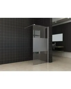 Wiesbaden inloopdouche - Met muurprofiel - 80x200 cm - 10 mm veiligheidsglas - NANO coating - Gedeeltelijk gematteerd