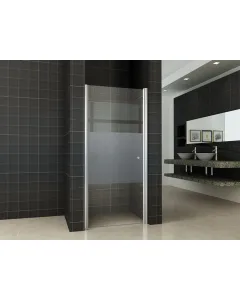Wiesbaden nisdeur - Links - Met profielset - 80 x 200 cm - 8 mm dik veiligheidsglas - NANO coating - Gedeeltelijk matglas