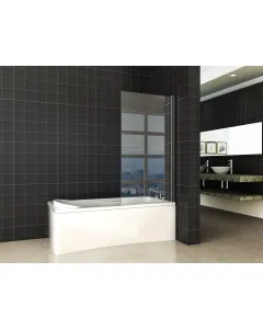 Wiesbaden Orbit - Draaibare badwand - 80x140 cm - 6 mm dik glas - NANO coating - Mat zwart