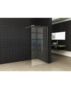 Wiesbaden slim douchewand - Helder - 95x200 cm - 8 mm dik veiligheidsglas - Zonder profiel en stabilisatiestang - NANO coating